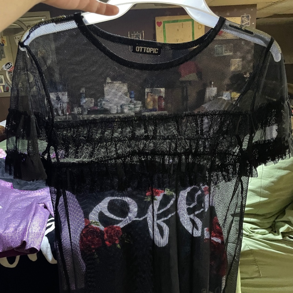 Black mesh shirt